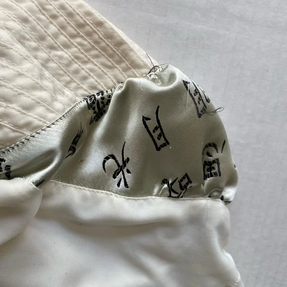 Raven Bustier style Jacket White Sateen with Black Characters size M - Picture 9 of 14